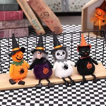 Мини Хэллоуин Черная кошка Ведьма Призрак Кукла Подвеска Призрак Фестиваль Ужасов Плюшевая кукла Украшение Украшения