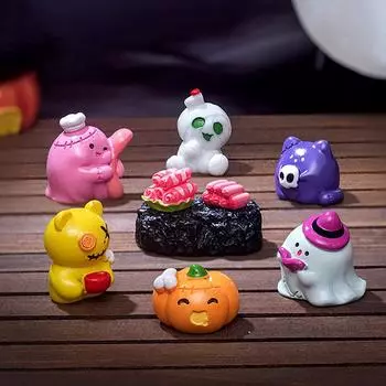 Мини Хэллоуин Призрак Мумия Статуя Тыква Микро Ландшафтный Декор Приборная Панель Автомобиля Украшения Домашнего Сада