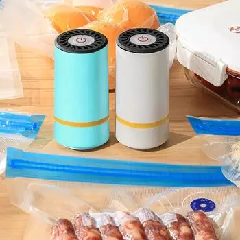 Mini Handheld Vacuum Sealer Kitchen Compressed Bag Electric Pump Vacuum Sealer Machine Space Saver for Clothes Food Organizer белый