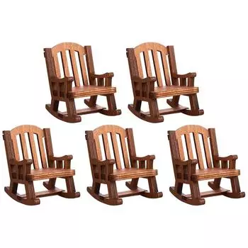 Mini Handmade Micro Rocking Chair Cute Home Office Desktop Decoration Ornament