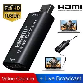 Мини HD 1080P HDMI к USB 2.0 Видеозахват Карты записи игр для компьютера Прямая трансляция USB 2.0 Capture car