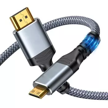Mini HDMI HDMI 4K 60 Гц высокоскоростной HDMI Mini HDMI кабель мужской двунаправленный шнур для видеокамеры нейлоновый кабель, 2.0 HDTV, планшет, камера, [алюминиевый корпус,