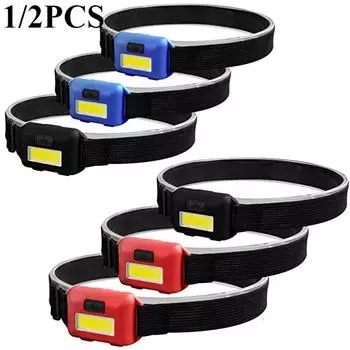 Mini Headlight COB LED Headlamp 3 Modes Waterproof Headlight Head Flashlight Torch Lanterna For Outdoor Camping Night Fishing Blue 1PC