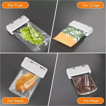 Mini Heat Bag Sealing Machine Clip Bag Handheld Food Sealer USB Rechargable Food Packaging Heat Sealer Plastic Package Sealer белый