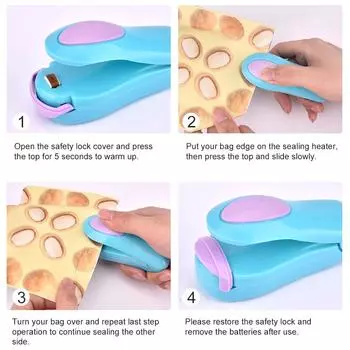 Mini Heat Bag Sealing Machine Package Sealer Bags Thermal Plastic Food Bag Closure Portable Sealer Packing Kitchen Accessories белый