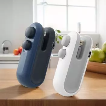 Mini Heat Bag Sealing Machine Rechargeable Food Sealer Clip Portable Mini Sealer Plastic Bag Heat Sealer for Food Storage белый
