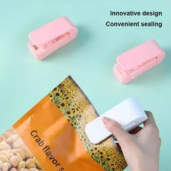 Mini Heat Sealing Machine Battery Powered Package Bags Sealer Portable Hot Bag Packaging Sealing Machine Handheld for Food Snack белый