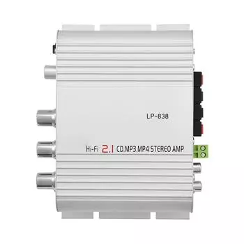 Мини HiFi 2.1 стерео бас автомобильный домашний усилитель мощности цифровой усилитель серебристый серебряный
