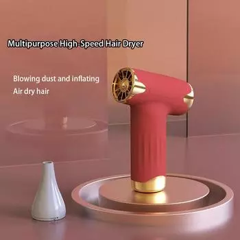 Mini High Speed Wireless Hair Dryer USB Charging Travel Household Hair Care Quick Drying Leaf Less Hair Dryer Portable