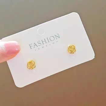 Mini Hollow Rose Cloud Stud Earrings Female French Sweet Delicate Small Sleeping Free Earrings