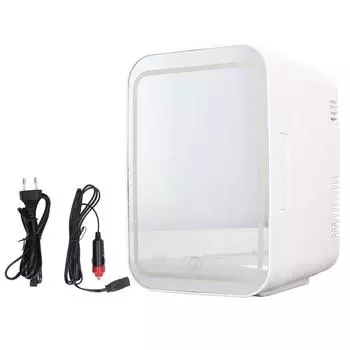 Мини-холодильник 4 л, большая емкость, зеркало, светодиодный холодильник для косметики, фруктов, напитков, небольшой холодильник для дома