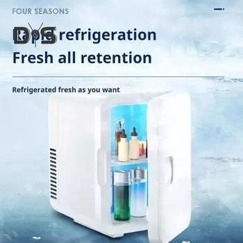 Мини-холодильник 6л, многофункциональный охладитель для напитков, энергосберегающий, тихий, портативный, компактный, настольный холодильник EU белый