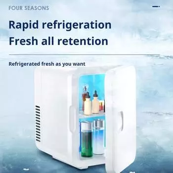 Мини-холодильник 6л, многофункциональный охладитель для напитков, энергосберегающий, тихий, портативный, компактный, настольный холодильник EU белый