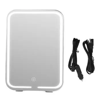 Мини-холодильник для красоты с зеркальной дверью, охлаждением и подогревом, затемняемый, 10 л, портативный морозильник для красоты для дома