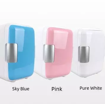 Мини-холодильник двойного назначения для автомобиля и дома объемом 4 л с функциями подогрева и охлаждения 4L Car Use розовый