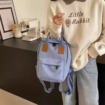 Мини-холщовая сумка-рюкзак Повседневная ручная сумка Маленькая сумка синий