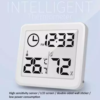 Mini Hygrometer Thin Simple Home Electronic Digital Temperature Indoor Hygrometer LCD Digital Thermometer Room Accessories слоновая кость