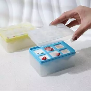 Мини-лоток для льда с крышкой, 6 полостей, креативная форма для кубиков льда своими руками, для морозильника, пресс-форма для кубиков льда с противоскользящим покрытием Diamond белый