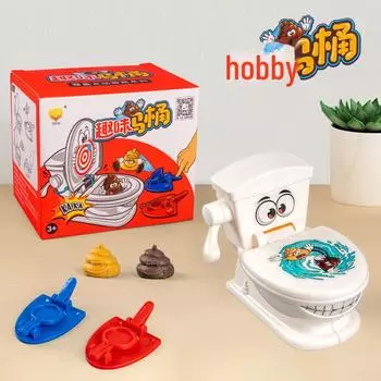 Мини-игра с проекцией какашек в туалете - забавная игрушка-трюк для детей R138-43A Ejection Poop Toilet