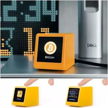 Мини-игра Умная метеостанция WiFi Часы, украшение рабочего стола, красивая GIF-анимация и функция электронного альбома, подарки своими руками жёлтый