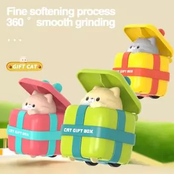 Мини-игрушечный гоночный автомобиль для ребенка, без котенка, инерционная батарея, интересный, милый мультфильм, для игрушечного автомобиля, родитель-ребенок розовый