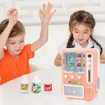 Мини-игрушка-автомат для продажи с бутылками для напитков, ролевые игры, набор для детей, улучшение синий