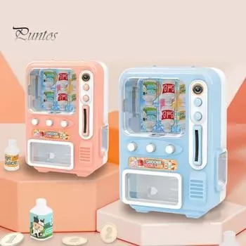 Мини-игрушка-автомат с бутылками для напитков, ролевые игры для детей, развивающие познавательные способности, интерактивная игра для родителей и детей, развивающая игрушка для синий