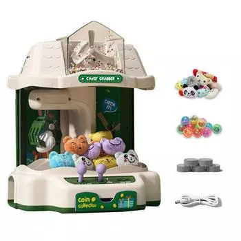 Мини-игрушка для захвата кукол 10 кукол 10 яичных скорлуп 20 монет многофункциональная музыкальная световая кукольная когти-машина