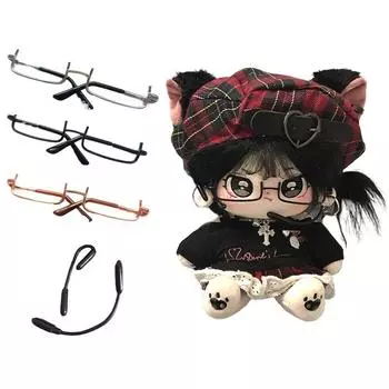 Мини-игрушка кукла полурамка очки модель 20 см плюшевая кукла головной убор плюшевая мягкая кукла white-headset