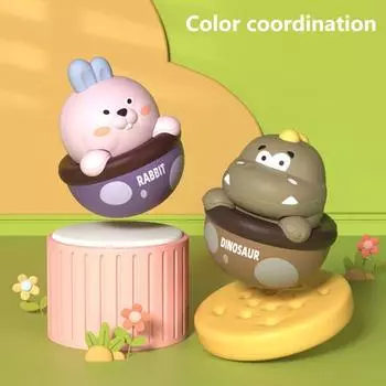 Мини-игрушка-неваляшка, забавная игрушка-погремушка для раннего образования, развития мозга, мультяшный кролик, динозавр, погремушка для малышей, товары для детей Rabbit