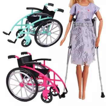 Мини-игрушка в виде инвалидной коляски для кукольного домика, миниатюрная модель с костылями, украшение дома, сделай сам, поделки, аксессуары для песочного стола, игрушки для инвалидной коляски зелёный