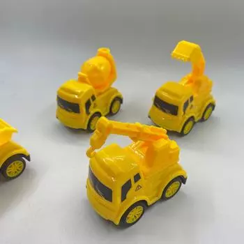 Мини игрушки 4 вида инерционных инженерных машин-4шт жёлтый