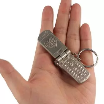 Мини-игрушки для сотового телефона брелок креативный раскладной телефон модель брелок унисекс золотой