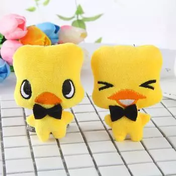 Мини-игрушки с галстуком-бабочкой, маленькая утка, плюшевая игрушка для ребенка, мультяшная кукла-симуляция, маленькая подвеска 0-10cm