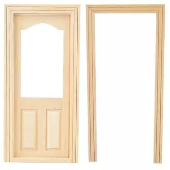 Мини имитация деревянной дверной мебели своими руками для 1:12 Аксессуаров для кукольного домика