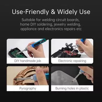 Мини-интеллектуальный электрический паяльник, портативная паяльная станция высокой мощности 65 Вт, OLED-дисплей Stand Configuration разноцветный