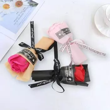 Мини искусственные цветы роза мыло цветок букет День святого Валентина Новый год день рождения День благодарения фестиваль подарок домашний свадебный декор 1PC чёрный