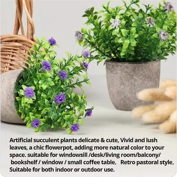 Мини искусственные растения бонсай мини имитация милый подходит для украшения рабочего стола офиса бонсай подарки синий