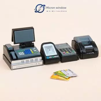 Мини Искусственный Кассовый Аппарат Модель POS-машины Супермаркет и Магазин Товаров Малой Номенклатуры Детские Игрушки для Игрового Домика Cash register Suit