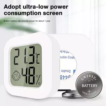 Мини-измеритель температуры и влажности для помещений, измеритель температуры для спальни, портативный электронный цифровой дисплей, влажность и температура белый