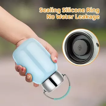 Мини-изолированная бутылка для воды из нержавеющей стали, маленькая вакуумная металлическая бутылка-термос на 9 унций/260 мл, герметичная колба чёрный