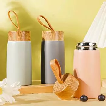 Мини-изолирующая чашка из нержавеющей стали 304, кофейные чашки, стакан для воды с веревкой, портативная дорожная бутылка для воды для офиса, посуда для питья 280ML кофейный