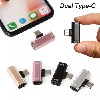 Мини-кабельный разъем USB C Аудиоконвертер Адаптер типа C к типу C Разветвитель AUX Разъем для наушников