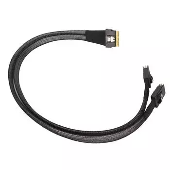 Мини-кабель SAS 12 Гбит/с с быстрой передачей данных, интерфейс SATAATA, длина 0,5 м, SFF8654 8I to 2xSFF8087