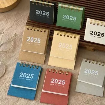Мини-календарь 2025 года, перекидной настольный календарь, ежедневник для планирования, организации, украшения стола для дома, школы, офиса белый