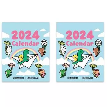 Мини-календарь Line Friends Mini 2024, радуга, 2 шт.
