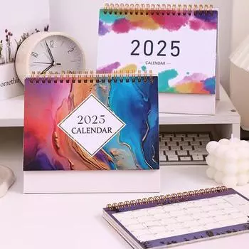 Мини-календарь на 2024-2025 гг. Настольный календарь на 18 месяцев, ежемесячный планировщик A