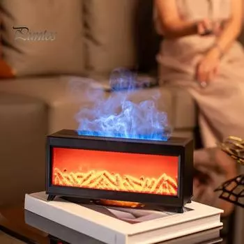 Мини каминный диффузор, увлажнитель воздуха с 7 цветными лампами, бесшумный, автоматический, с функцией отключения, диффузор эфирных масел для ароматерапии US Plug чёрный