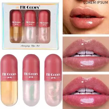 Мини-капсула, блеск для губ, увлажняющая прозрачная таблетка, меняющая цвет, блеск для губ, масло