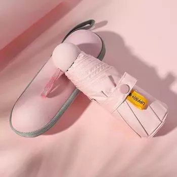 Мини-капсула, зонт от дождя, карманный солнцезащитный козырек, складной зонт, женский портативный розовый зонт от дождя, УФ-зонт от солнца Dualuse с коробкой